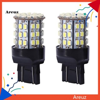 Are หลอดไฟเบรกท้ายรถยนต์ LED 12V T20 7440 7443 64 SMD 6000K สีขาว 2 ชิ้น