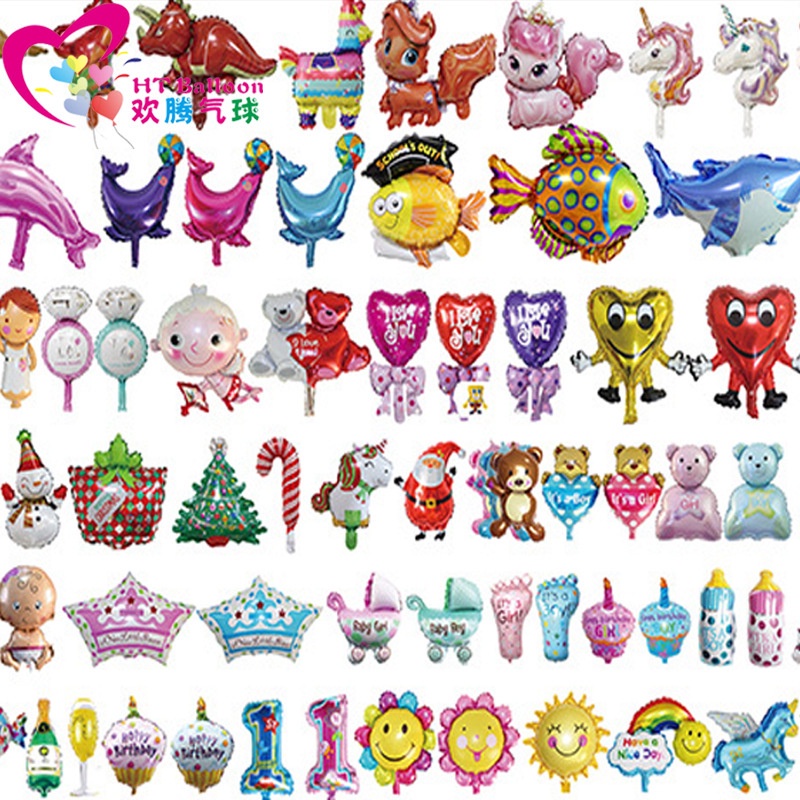 Huanteng ลูกโป่งฟิล์มอลูมิเนียม ลายการ์ตูนปลาวาฬ ยีราฟ ลิง ปลาวาฬ ขนาดเล็ก สําหรับตกแต่ง