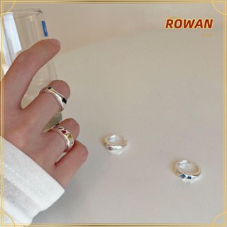 Rowans แหวนโลหะ ประดับเพทาย หลากสี ปรับได้ 5 ชิ้น