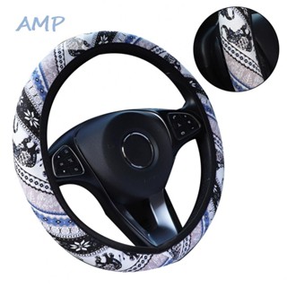 ⚡BABYCITY-TH⚡Canvas Elephant Ethnic Style Car Steering Wheel Cover Anti-slip 15\38cm⚡NEW 7