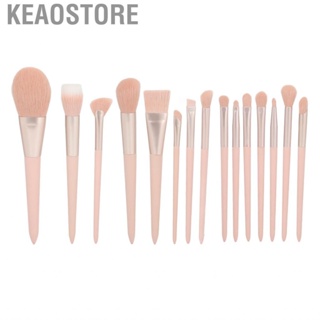 Keaostore Makeup Brush Set  Strong Bonding Process Eyeshadow Kit 15pcs Fast Dry Long Lasting Pink for Home Concealers