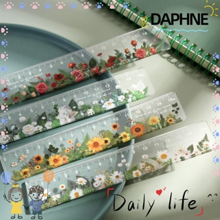 DAPHNE ไม้บรรทัดพลาสติกใส อเนกประสงค์ ลายดอกไม้ สไตล์เรโทร สําหรับนักเรียน จํานวน 5 ชิ้น