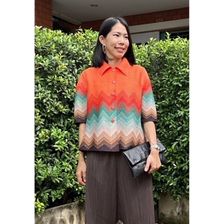 2MUAY COLORFUL PRINTED PLEAT TOP เสื้อผู้หญิง เสื้อพลีทคุณภาพ รุ่น GPC92173 6สี FREE SIZE