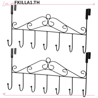 Faccfki ตะขอแขวนผ้าขนหนู หมวก เสื้อคลุม 7 ตะขอ ป้องกันสนิม สําหรับห้องน้ํา ห้องนอน 2 ชิ้น