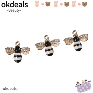 OKDEALS จี้ผึ้ง ประดับเพชรเทียม 21x18 มม. สําหรับทําเครื่องประดับ 40 ชิ้น