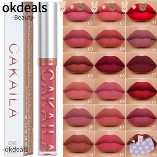 OKDEALS ลิปสติก เนื้อแมตต์กํามะหยี่ ให้ความชุ่มชื้น ติดทนนาน 18 สี