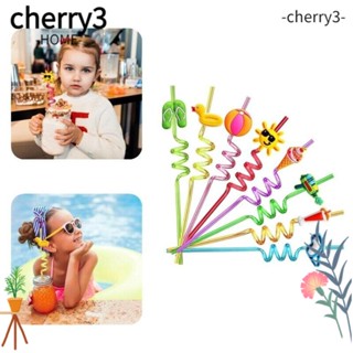 Cherry3 หลอดดูดไวน์ ค็อกเทล หลากสี 8 ชิ้น