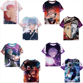 Yyds เสื้อยืดแขนสั้น พิมพ์ลายอนิเมะ Jujutsu Kaisen Gojo Satoru Yuji 3D แฟชั่นฤดูร้อน สําหรับทุกเพศ