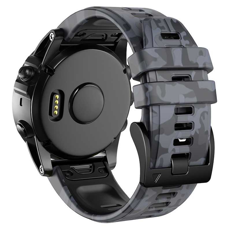สายซิลิโคนCamouflage quick Releaseสร้อยข้อมือสําหรับGarmin Fenix 7 6 5 X Forerunner 965 935 945 745 Approach s60 s62 s70 47 มม.Instinct 2 Descent mk 1 2 i