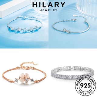 HILARY JEWELRY ผู้หญิง Silver เกาหลี ต้นฉบับ เรียบง่าย เงิน แท้ ผู้หญิง มอยส์ซาไนท์ไดมอนด์ 925 เครื่องประดับ แฟชั่น เครื่องประดับ กำไลข้อมือ กำไล M054