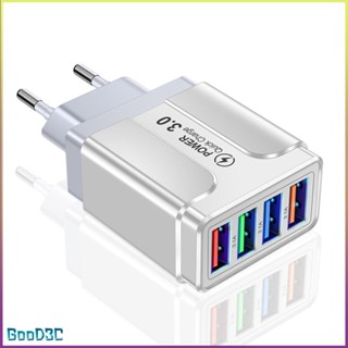 [Instock] Luminous 3.1A 4Usb Mobile Phone Charger Travel Adapter Led Head Eu Plug [P/6]