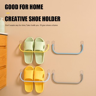 New 1pc Multi-functional Shoe Rack Nail-free Bathroom Slipper Rack Towel Rack