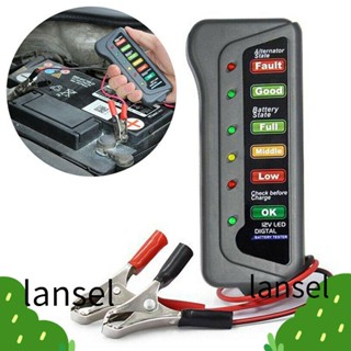 Lansel เครื่องตรวจจับแบตเตอรี่ 12V สายเคเบิล LED เครื่องทดสอบวงจร