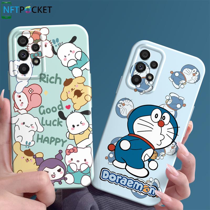 เคสโทรศัพท์มือถือแบบแข็ง กันกระแทก ลายการ์ตูนโดราเอมอน สําหรับ Samsung Galaxy A73 A71 A53 A52 A51A50 A30 A23 A13 A12 A11 A04 A03S A03 A02 A02S 5G