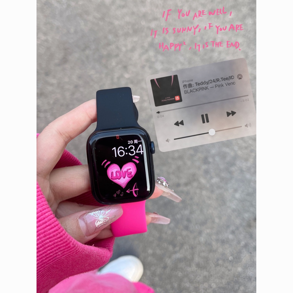 [พร้อมส่ง] นาฬิกาข้อมือซิลิโคน สองสี น่ารัก สําหรับตุ๊กตาบาร์บี้ iwatch8765432Se สายนาฬิกาข้อมืออัลตร้า 44 มม. 45 มม. 41 มม. 49 มม. สําหรับ Apple Watch