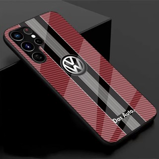 เคสโทรศัพท์มือถือกระจกนิรภัย รอบด้าน ลาย VW บรรยากาศไฮเอนด์ สําหรับ Samsung S22 Case S23 Ultra S21 Plus FE