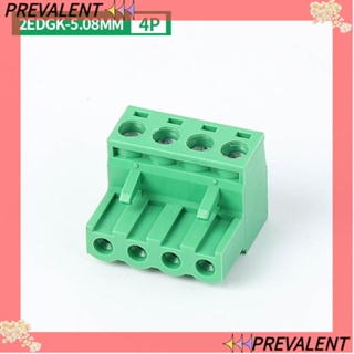 Preva ขั้วต่อสกรู KF2EDGK-5.08 มม. พลาสติก Pcb 4 Pin สีเขียว 10 ชิ้น