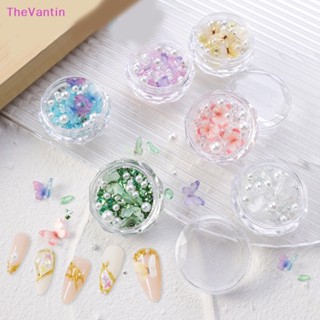 Thevantin เครื่องประดับเรซิ่น รูปผีเสื้อ 3D 6 สี สําหรับตกแต่งเล็บเจล