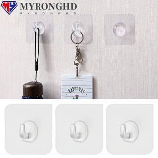 Myronghd ตะขอแขวนติดผนังห้องน้ํา ห้องครัว ไร้รอยต่อ 5 10 ชิ้น