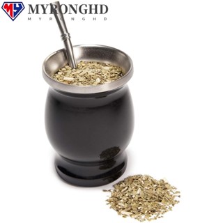 Myronghd Yerba Mate Gourd ชุดแปรงสแตนเลส 8 ออนซ์ สําหรับทําความสะอาดชา