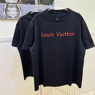 Fashion LOU76598V เสื้อยืดลําลอง ผ้าฝ้าย แขนสั้น พิมพ์ลาย เข้ากับทุกการแต่งกาย สําหรับผู้ชาย และผู้หญิง