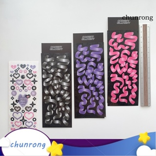 Chunrong สติกเกอร์ ลายผีเสื้อ ไอดอล สีดํา สําหรับติดตกแต่งสมุดภาพ โฟโต้การ์ด DIY 1 แผ่น