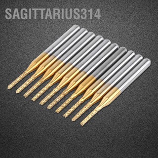 Sagittarius314 10 ชิ้น 1.5 มิลลิเมตรปลายตัดขอบ CNC PCB แกะสลักบิตเคลือบทังสเตน 1/8" ก้าน