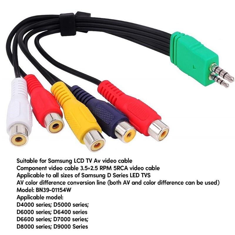 WU สําหรับ BN39-01154 อะแดปเตอร์ส่วนประกอบทีวี 3 5 มม.ชาย 2 5 มม.ชาย 5RCA