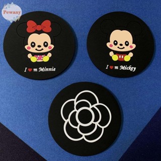 Pewany แผ่นซิลิโคน ลายการ์ตูนสัตว์น่ารัก กันลื่น สําหรับรองแก้วกาแฟ นม ในรถยนต์