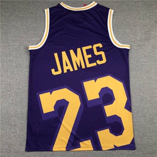 เสื้อกีฬาบาสเก็ตบอล ขนาดใหญ่ พิมพ์ลาย Ani Los Angeles Lakers James Jersey สําหรับผู้ชาย และผู้หญิง