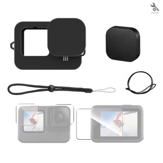 {self} Andoer Sports Camera Housing Case Set Protective Camera Frame+Tempered Glass Lens Protector+Lens Cover Replacement for  10 9