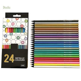 Dudu ดินสอสีเมทัลลิก สีดํา 24 สี คละแบบ สําหรับวาดภาพระบายสี ศิลปะหัตถกรรม