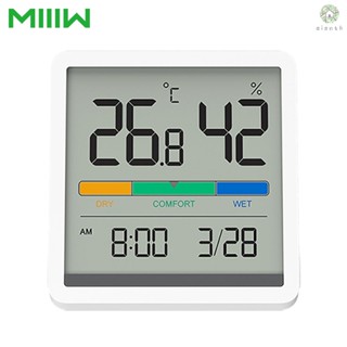 [DZ] Miiiw นาฬิกาปลุกดิจิทัล วัดอุณหภูมิ และความชื้น หน้าจอ LCD 3.34 นิ้ว