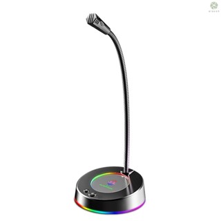 [DZ] Sada MK08 ไมโครโฟนตั้งโต๊ะ USB หมุนได้ 360 องศา พร้อมไฟ RGB LED สําหรับบันทึกเสียง เล่นเกม