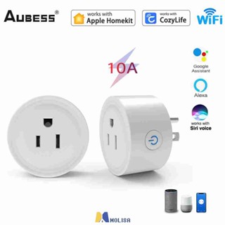 AUBESS 10A/16A Homekit ซ็อกเก็ต Wifi WiFi สมาร์ทซ็อกเก็ตสหราชอาณาจักรปลั๊กอะแดปเตอร์บ้านอัจฉริยะสวิตช์จับเวลา Siri การควบคุมด้วยเสียง Google Home Amazon MOLISA