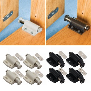 Latch 4Pcs Bathroom Black/beige Cabinet Doors Cupboard Doors Plastic+iron