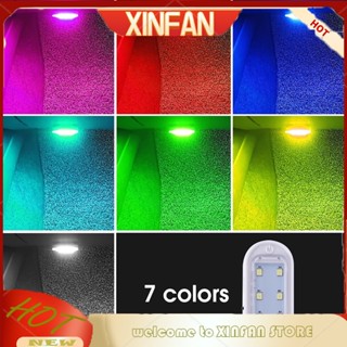 Xinfan ไฟอ่านหนังสือ LED ไร้สาย แม่เหล็ก 7 สี สําหรับติดเพดานรถยนต์