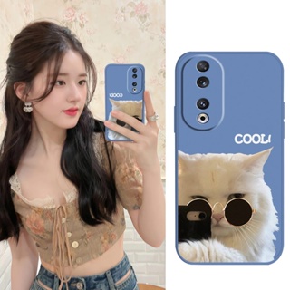 Back Cover Skin-friendly feel Phone Case For Honor90 Solid color Cartoon Liquid silicone shell Camera all inclusive