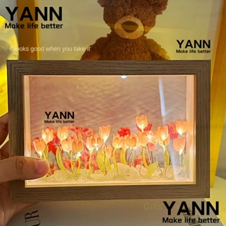 Yann1 โคมไฟ LED รูปดอกทิวลิป ใช้แบตเตอรี่น่ารัก แฮนด์เมด สําหรับตกแต่งห้อง ของขวัญวันวาเลนไทน์ DIY