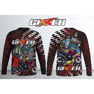 เสื้อแขนยาว ลาย 132 gixxer maroon สําหรับขี่จักรยาน