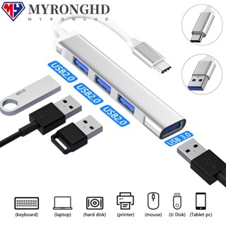 Myronghd ฮับ USB 3.0 ความเร็วสูง 4 พอร์ต Type-C 3.1 สําหรับแล็ปท็อป PC