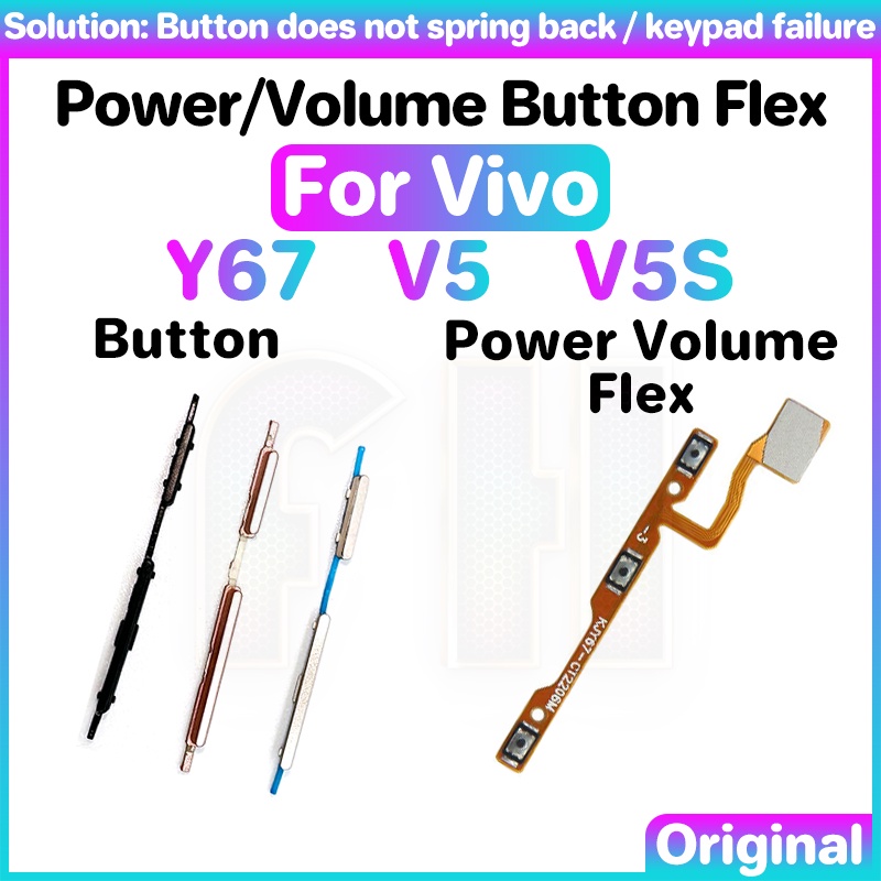 ปุ่มกดสวิตช์เปิดปิด ปิด ปุ่มควบคุมเสียง สายแพร สําหรับ Vivo Y67 V5 V5S S