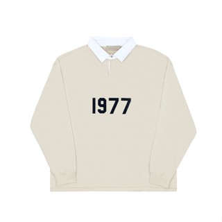 เสื้อโปโลแขนยาว คอปก ทรงหลวม ลาย FEAR OF GOD FOG ESSENTIALS 1977 พับได้ อเนกประสงค์ สไตล์คลาสสิก สําหรับคู่รัก