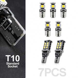 T10 T15 ไฟ LED 6000K สีขาวเย็น 7 ชิ้น ไฟ LED รถยนต์