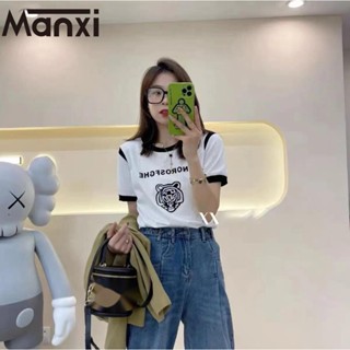 Manxi เสื้อเชิ้ตผู้หญิง เสื้อแฟชั่นผู้หญิง สะดวกสบาย  มีความรู้สึกของการออกแบบ A91K0NU