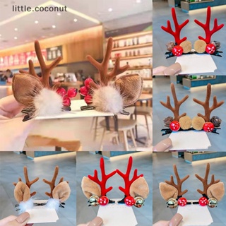 [little.coconut] กิ๊บติดผม รูปต้นคริสต์มาส กวางเอลก์ 2 ชิ้น