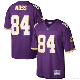 New1 1998 NFL เสื้อยืดลําลอง แขนสั้น คอกลม พิมพ์ลาย Minnesota Vikings Jersey Randy Moss Retired Football สําหรับผู้ชาย พลัสไซซ์