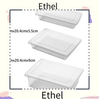 Ethel1 กล่องเก็บของ แบบใส ระบายน้ํา สําหรับตู้เย็น ผัก เนื้อสัตว์