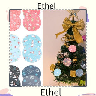 Ethel1 ป้ายแท็กกระดาษคราฟท์ ลายซานตาคลอส สําหรับตกแต่งคริสต์มาส DIY 100 ชิ้น