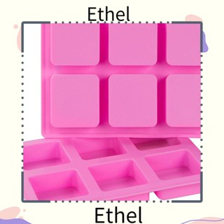 Ethel1 แม่พิมพ์ซิลิโคน ทรงสี่เหลี่ยม สีชมพู 6 ช่อง 24*16.5 ซม. สําหรับทําสบู่ 2 ชิ้น